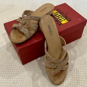 Vaneli Barto Taupe Multi Mosa Sandals